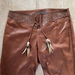 Vintage Ralph Lauren lined leather pants